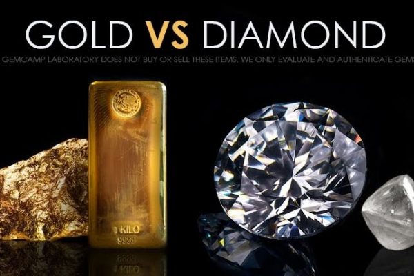 Comparación Diamante y Oro